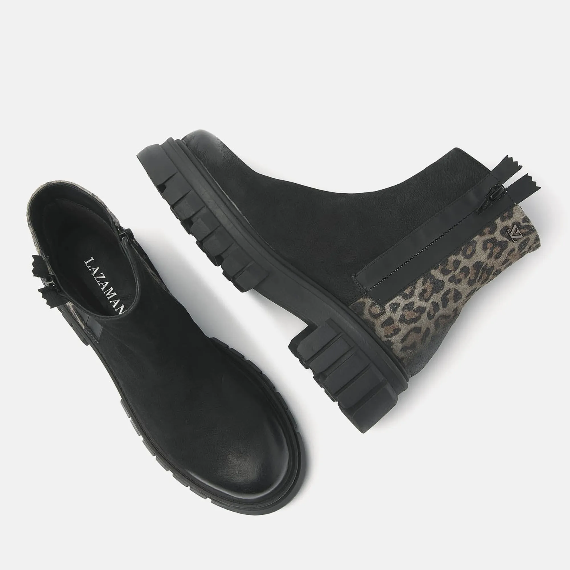 Vrouw Lazamani Boots-Dames Boots 85.612 Leopard-Black