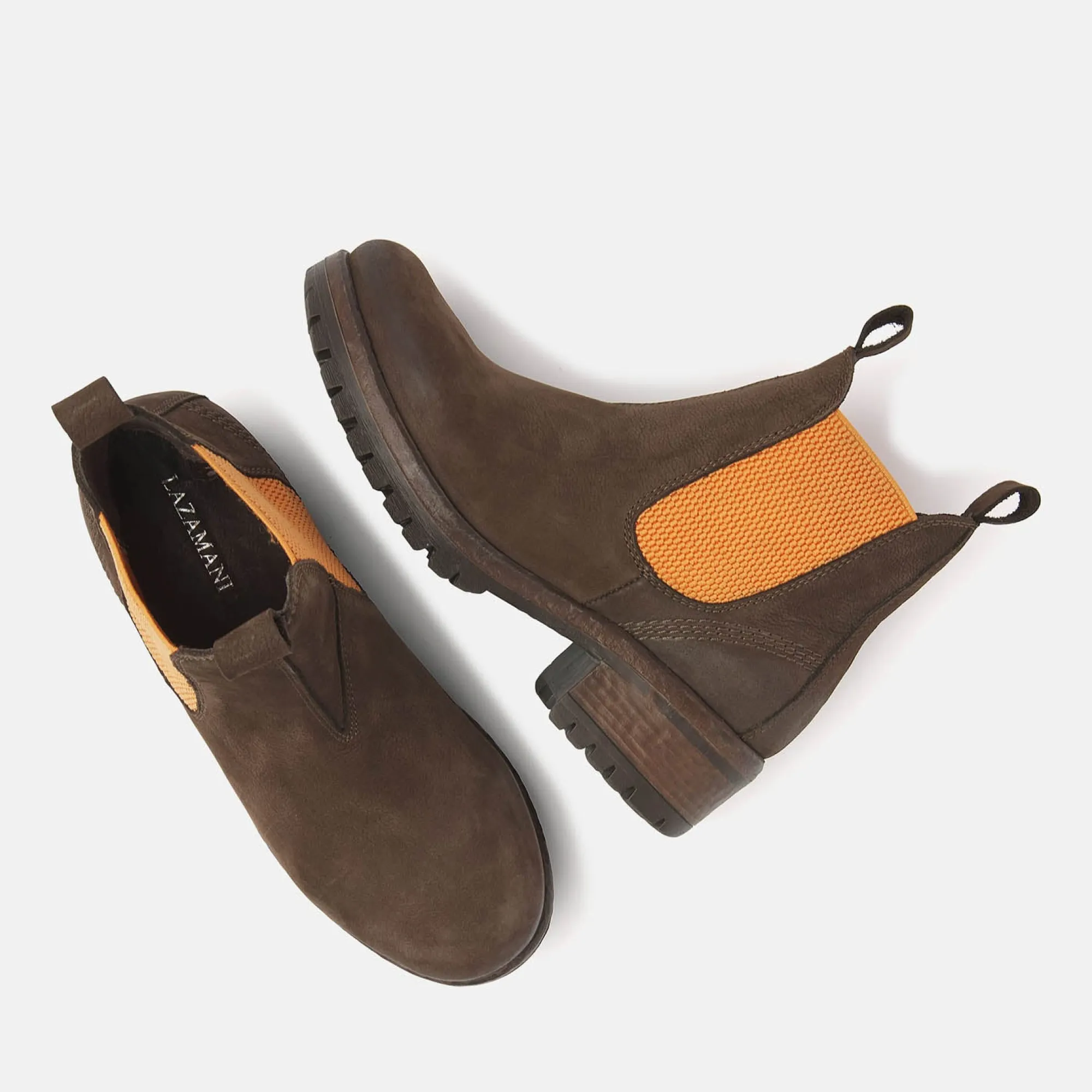 Vrouw Lazamani Chelsea Boots-Dames Chelsea Boots 68.002 Brown-Orange