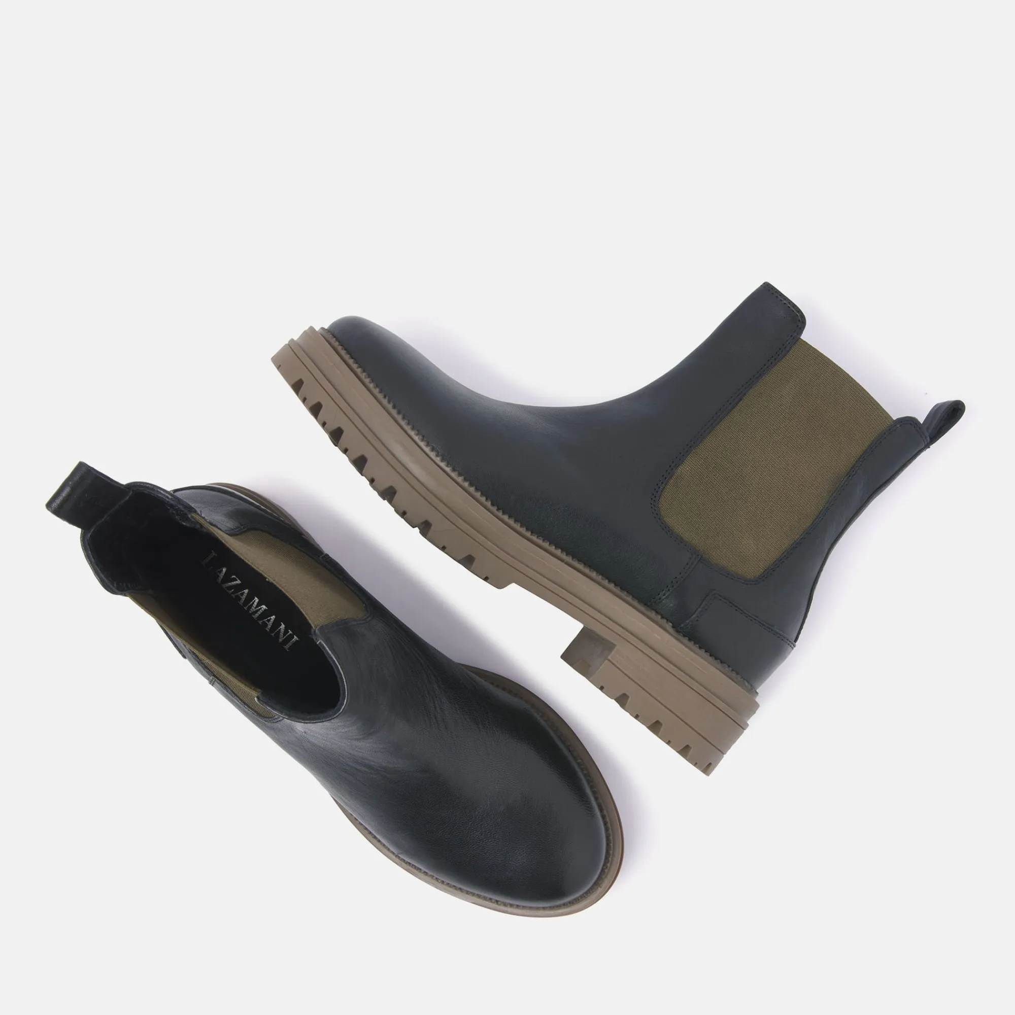 Vrouw Lazamani Chelsea Boots-Dames Chelsea Boots 85.417 Khaki-Black