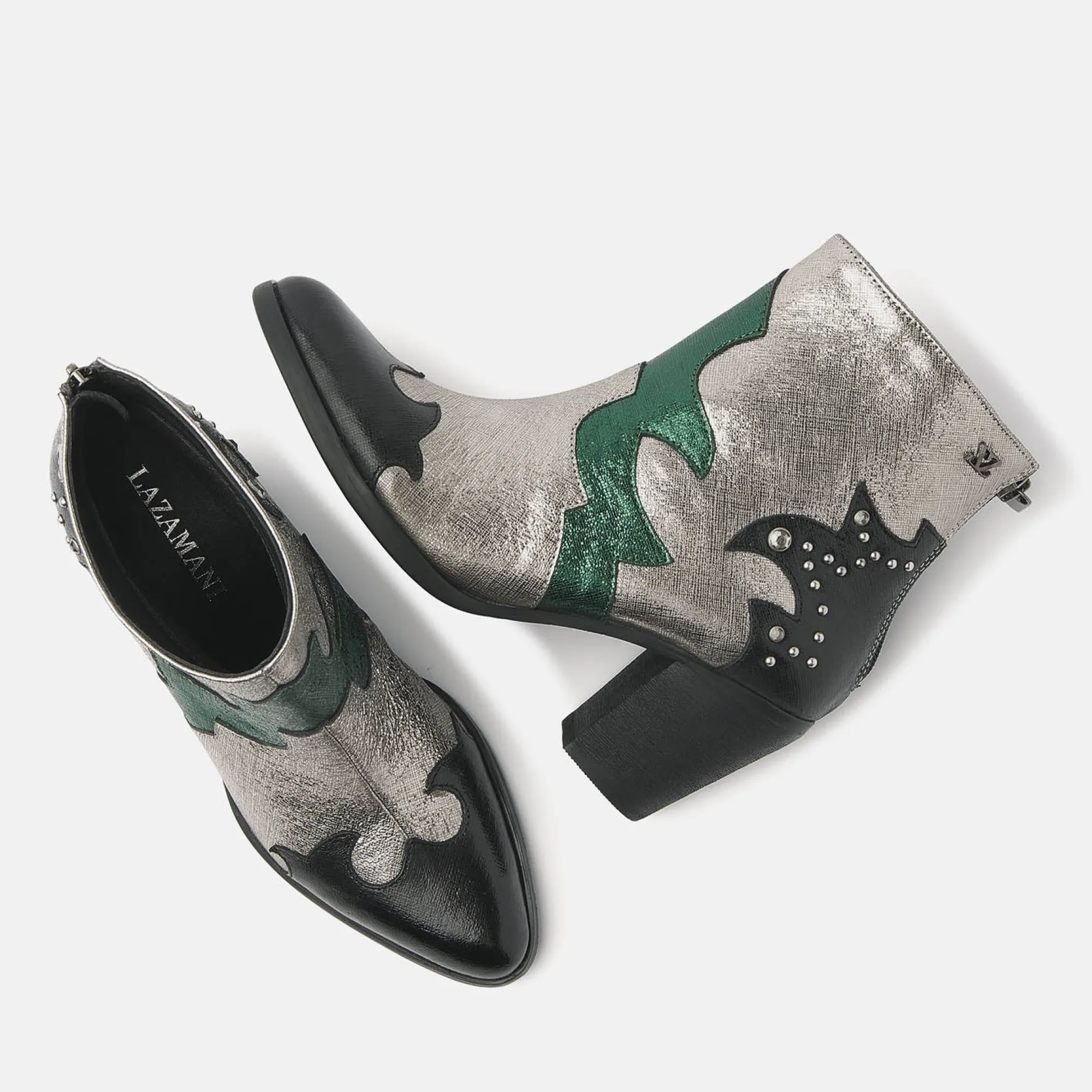Vrouw Lazamani Enkellaarsjes-Dames Enkellaarsjes 85.609 Green-Multi