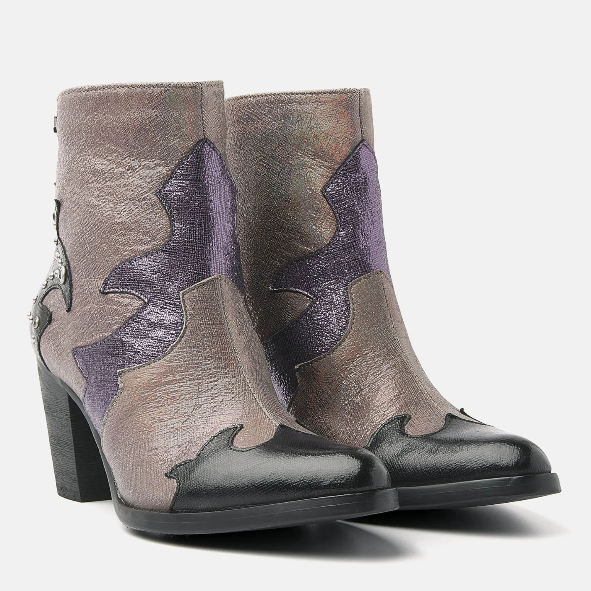 Vrouw Lazamani Enkellaarsjes-Dames Enkellaarsjes 85.609 Purple-Multi