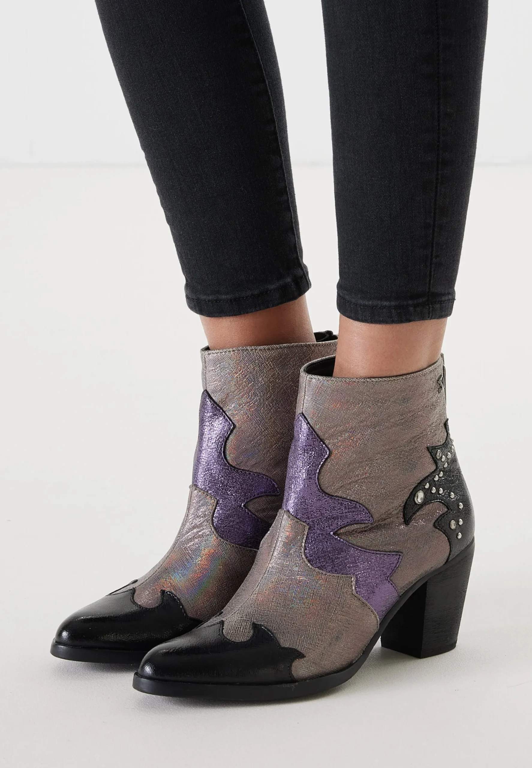 Vrouw Lazamani Enkellaarsjes-Dames Enkellaarsjes 85.609 Purple-Multi