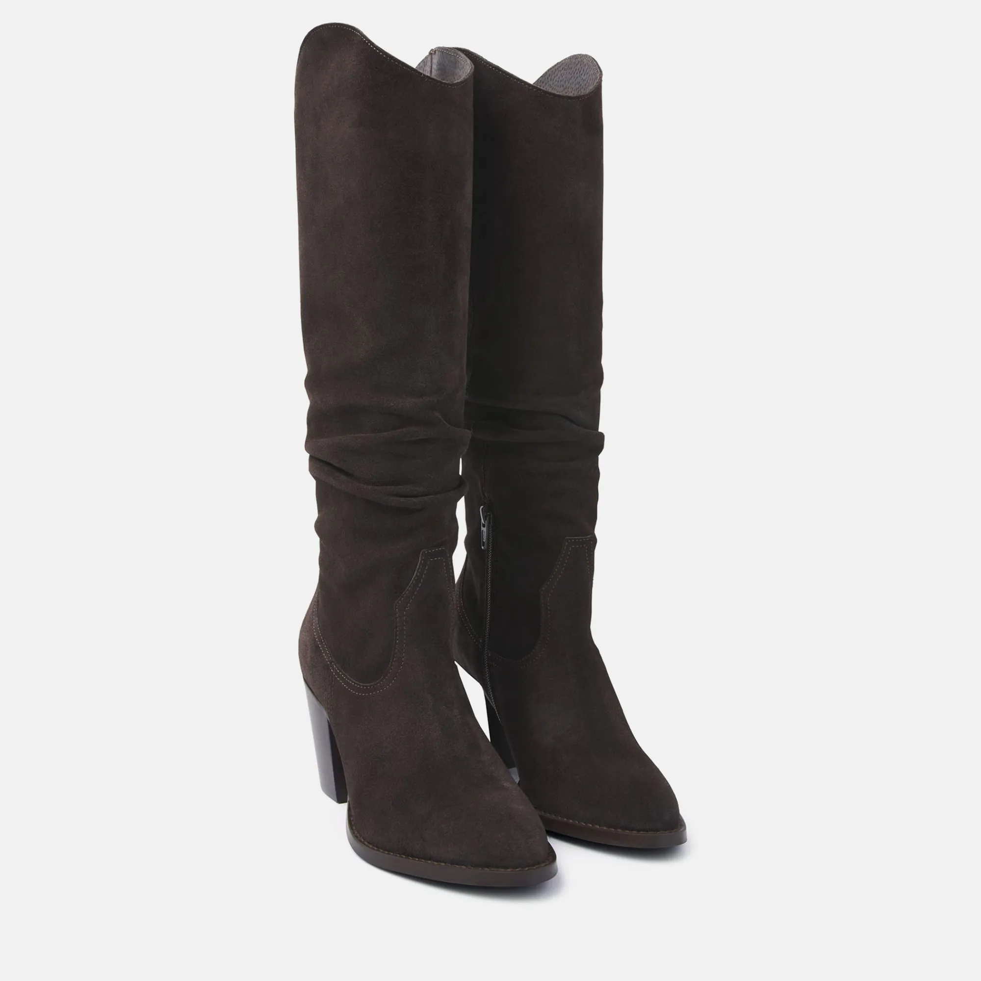 Vrouw Lazamani Hoge Laarzen-Dames Hoge Laarzen 57.318 Dark Brown
