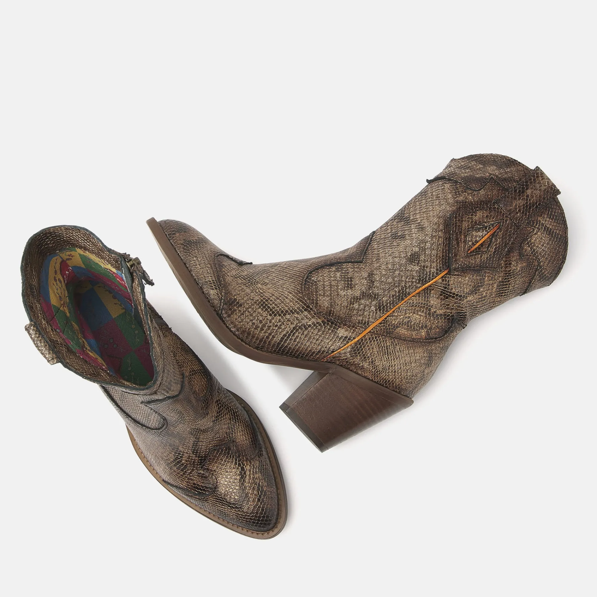 Vrouw Lazamani Halfhoge Laarzen-Dames Laarsjes 35.120 Brown-Python