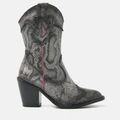 Vrouw Lazamani Halfhoge Laarzen-Dames Laarsjes 35.120 Grey-Python