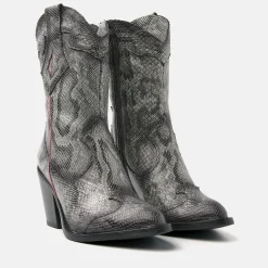 Vrouw Lazamani Halfhoge Laarzen-Dames Laarsjes 35.120 Grey-Python