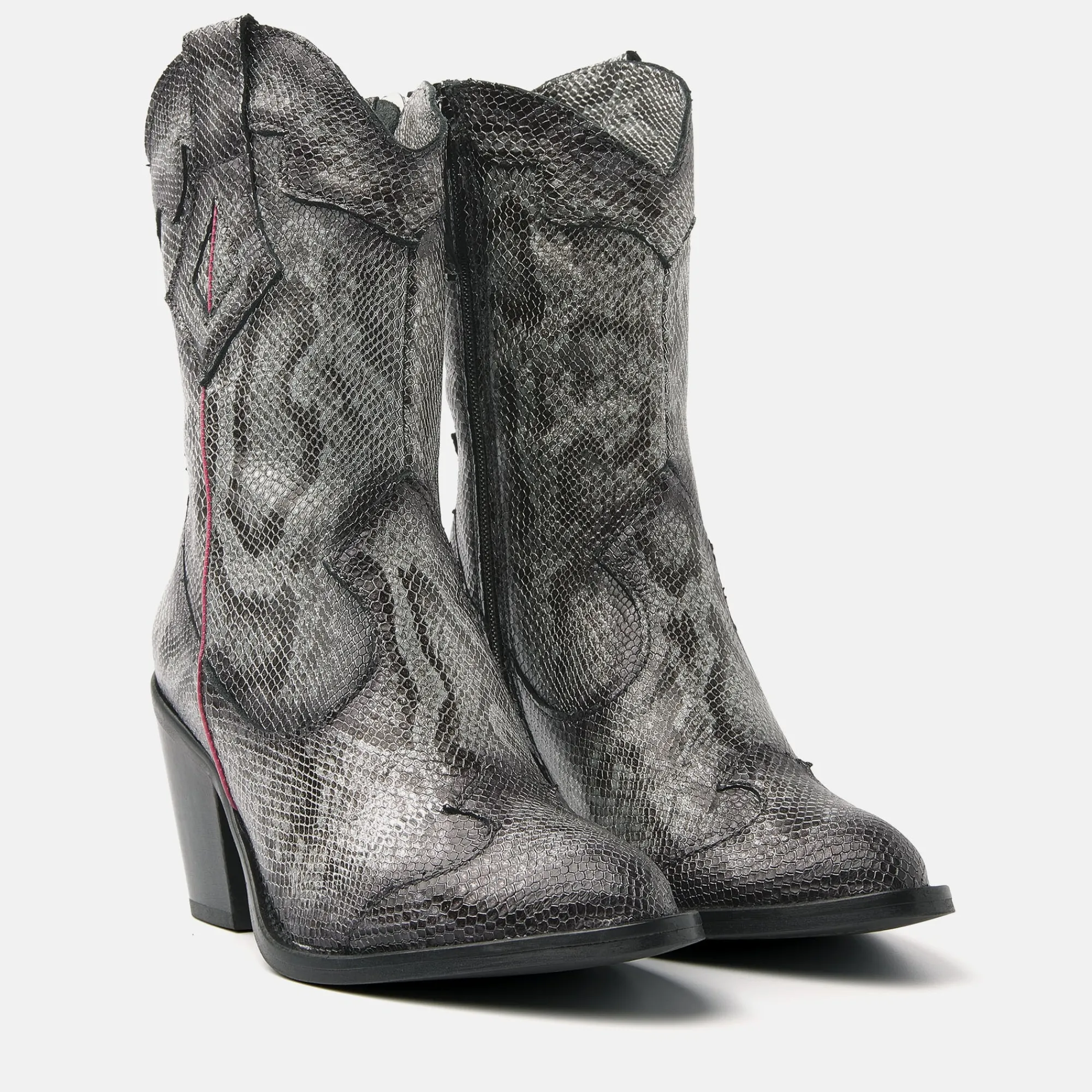 Vrouw Lazamani Halfhoge Laarzen-Dames Laarsjes 35.120 Grey-Python