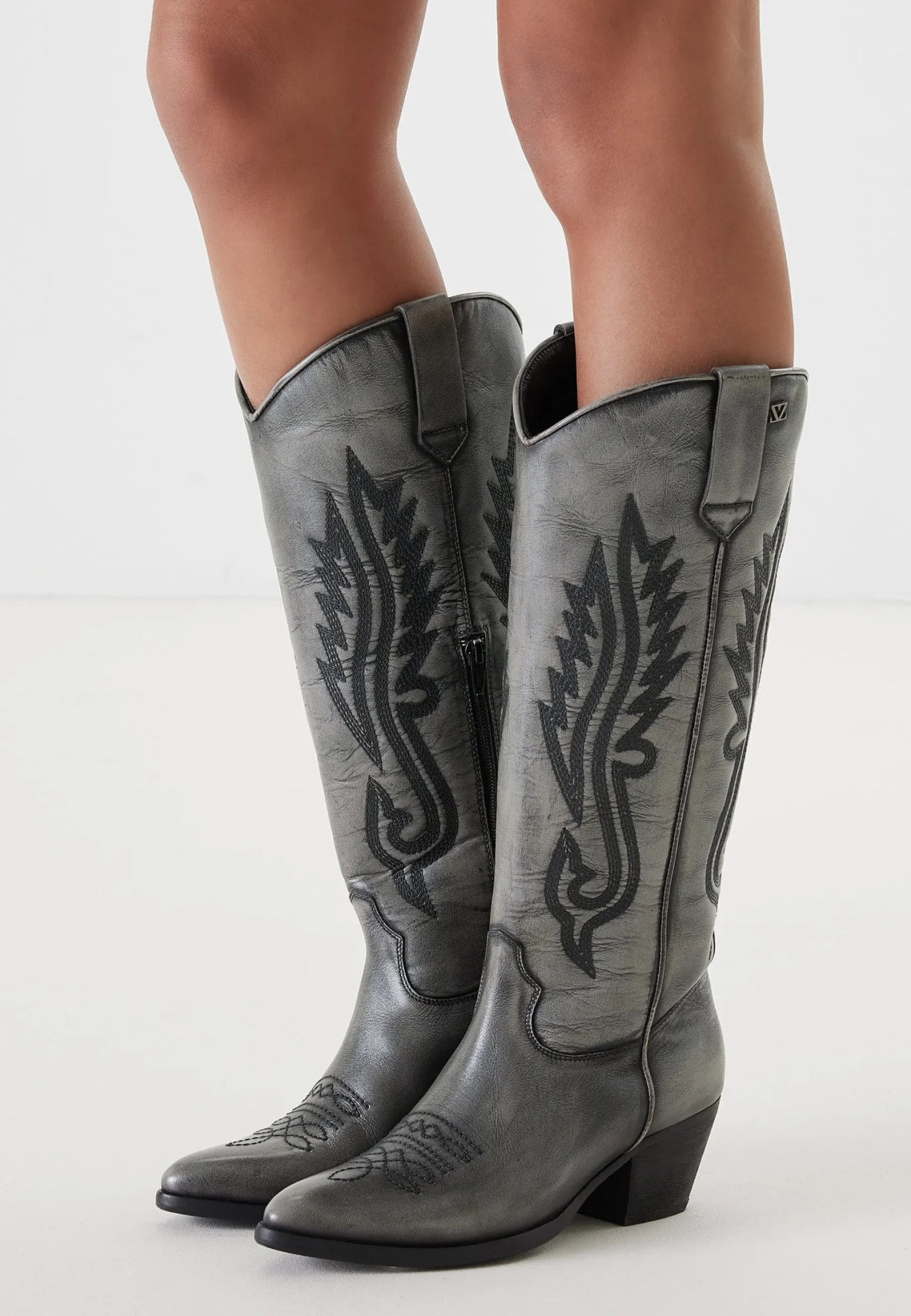 Vrouw Lazamani Halfhoge Laarzen-Dames Laarzen 85.604 Grey