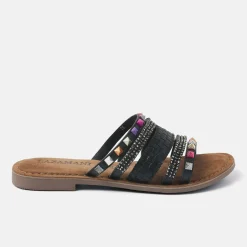 Vrouw Lazamani Slippers-Dames Slippers 75.403 Black Combi