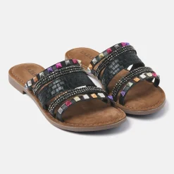 Vrouw Lazamani Slippers-Dames Slippers 75.403 Black Combi