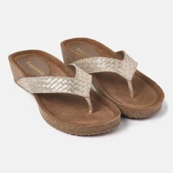 Vrouw Lazamani Slippers-Dames Slippers 75.807 Gold