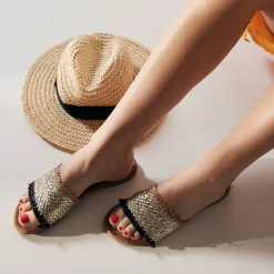 Vrouw Lazamani Slippers-Dames Slippers 33.486 Gold Black