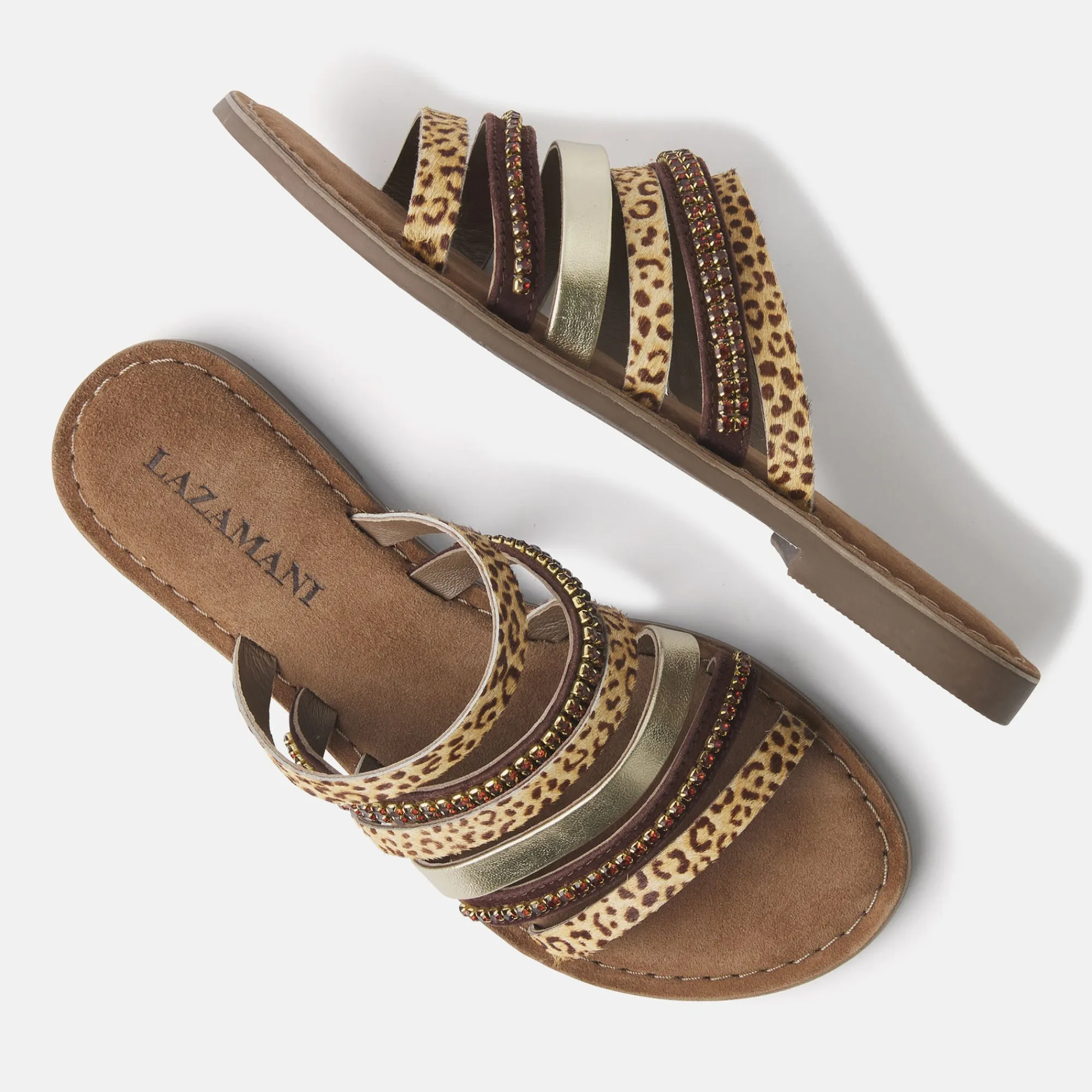 Vrouw Lazamani Slippers-Dames Slippers 75.532 Leopard