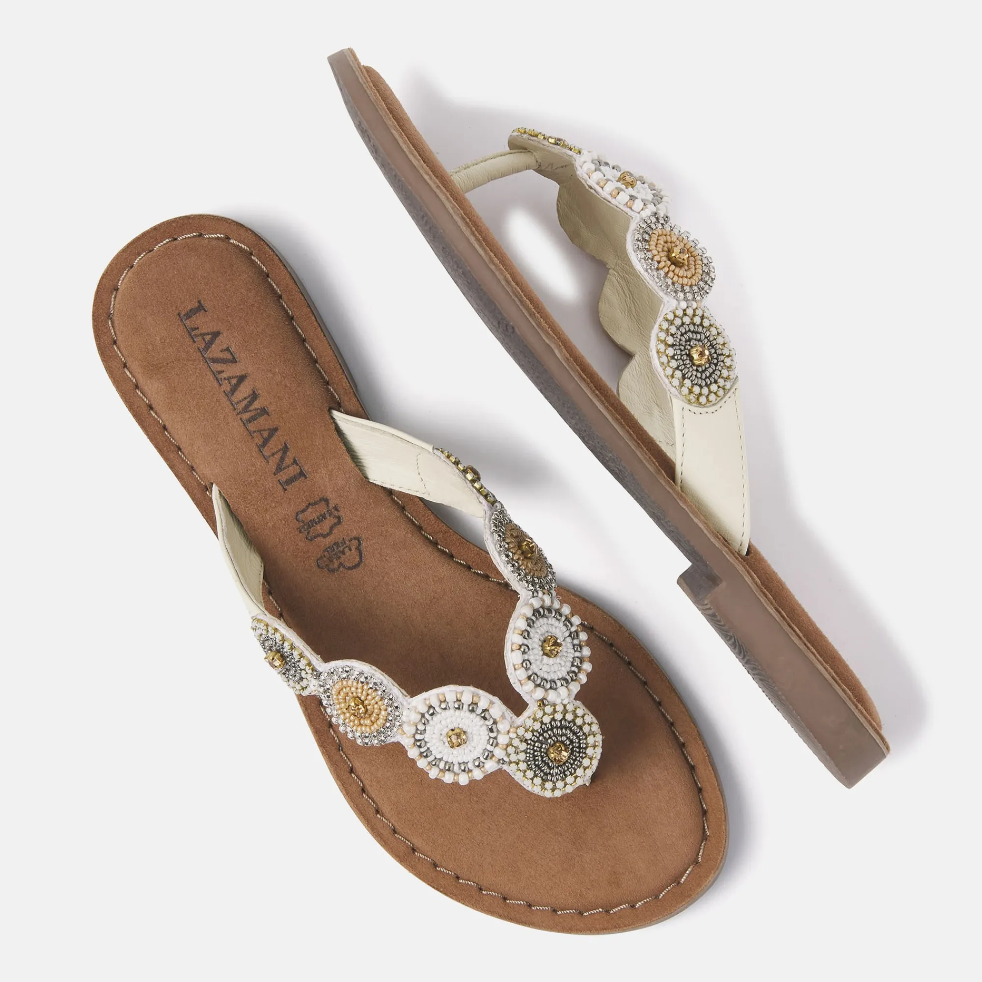 Vrouw Lazamani Slippers-Dames Slippers 75.451 Off-White