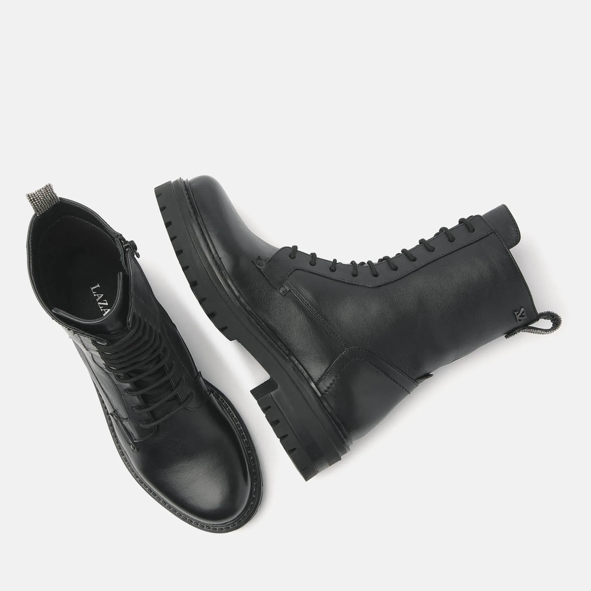 Vrouw Lazamani Veterboots-Dames Veterboots 85.629 Black