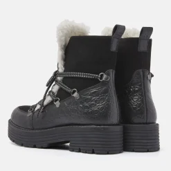 Vrouw Lazamani Veterboots-Dames Veterboots 85.349 Black