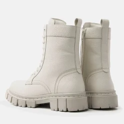 Vrouw Lazamani Boots-Dames Veterboots 53.592 Off-White