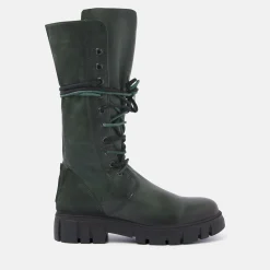 Vrouw Lazamani Halfhoge Laarzen-Dames Veterlaarzen 74.467 Army