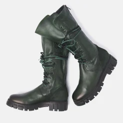 Vrouw Lazamani Halfhoge Laarzen-Dames Veterlaarzen 74.467 Army