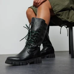 Vrouw Lazamani Halfhoge Laarzen-Dames Veterlaarzen 74.467 Black