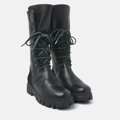 Vrouw Lazamani Halfhoge Laarzen-Dames Veterlaarzen 74.467 Black